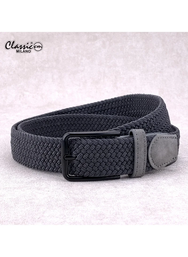 Classic Milano Braided Cotton Elastic Stretch Belt for Men & Women, Woven Canvas Web Belt with Gift Box, Adjustable Men's Belt | Full Length: 110CM (Free Size - Fits up to the waist of 40 Inches / 100 CM)