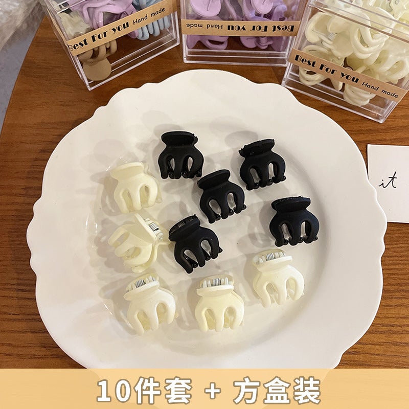 Generic Mini Scrub Hair Claw Clips for Fringe J1011G black rice white 10 square box