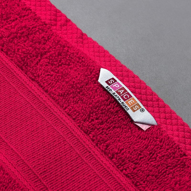Spaces 100% Cotton Medium (40Cmx60Cm) | 550 GSM Dobby Solid Hand Towel (Tango Red)- Econova - Image 4