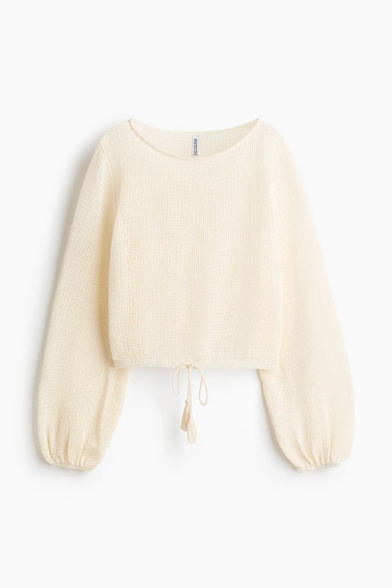 H&M Drawstring-detail net top