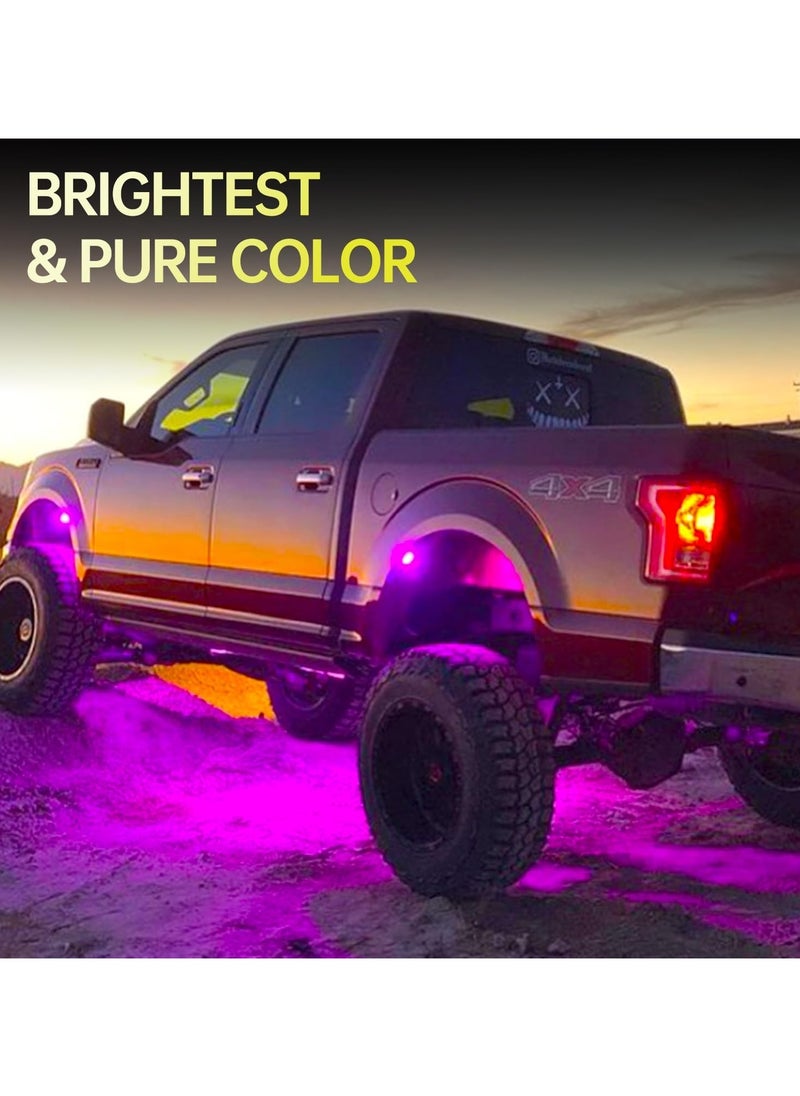 Generic RGB LED Rock Lights Kit with Bluetooth Controller, Timing, Flashing & Music Mode - Waterproof Underglow Neon LED Lights for Car, Jeep, Truck, SUV, ATV, Boat, Motorcycle - 4 Pods  - Image 3