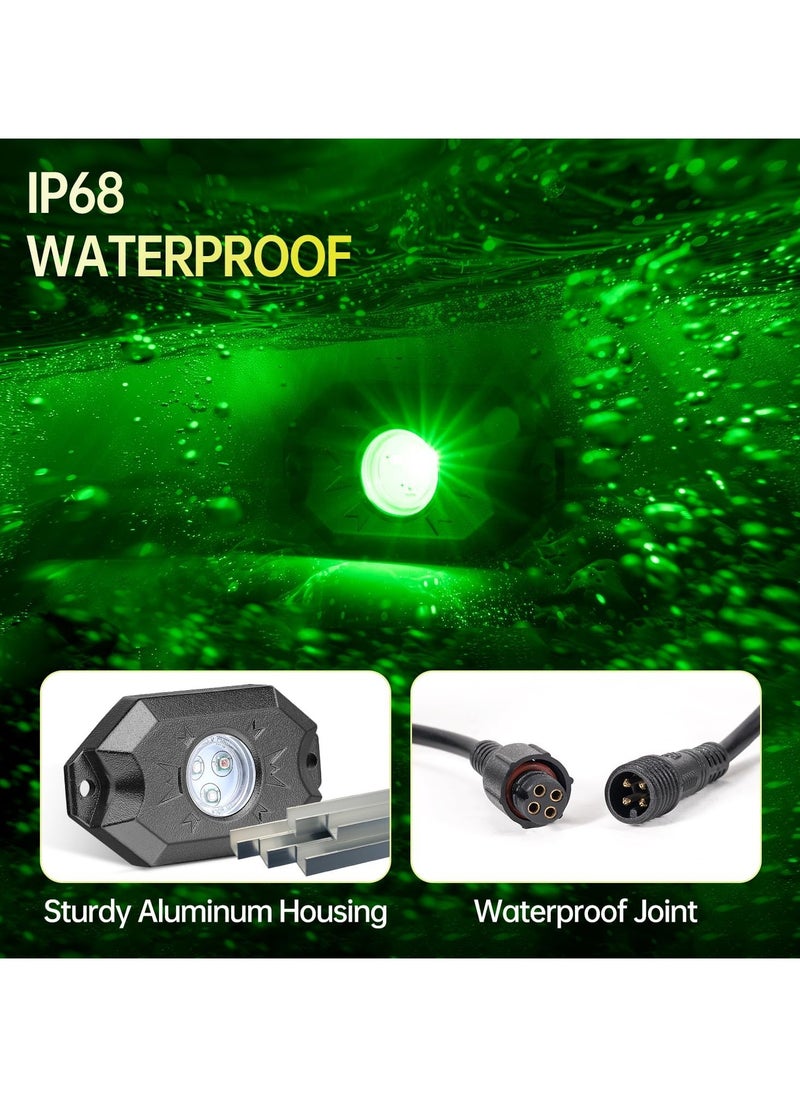 Generic RGB LED Rock Lights Kit with Bluetooth Controller, Timing, Flashing & Music Mode - Waterproof Underglow Neon LED Lights for Car, Jeep, Truck, SUV, ATV, Boat, Motorcycle - 4 Pods  - Image 5