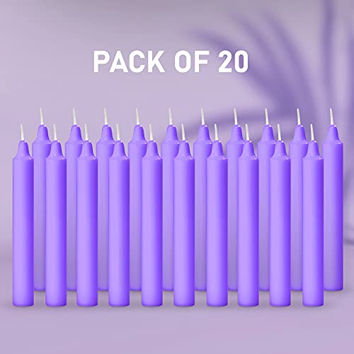 Aura Decor Unscented Pure Wax Stick Candle Pack of 20 (Purple) - Image 2