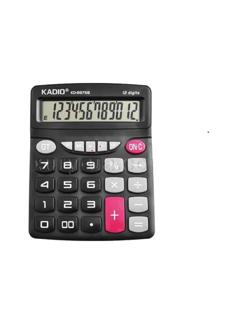 Generic Electronic Calculator 12 Digits with Check and Correct Function - kD-8876B - (Black) 