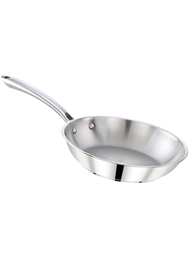 Bohara 118965 Stainless Steel Kitchen Utensils Indian Style Frying Pan 22 Cm Diameter - Image 2