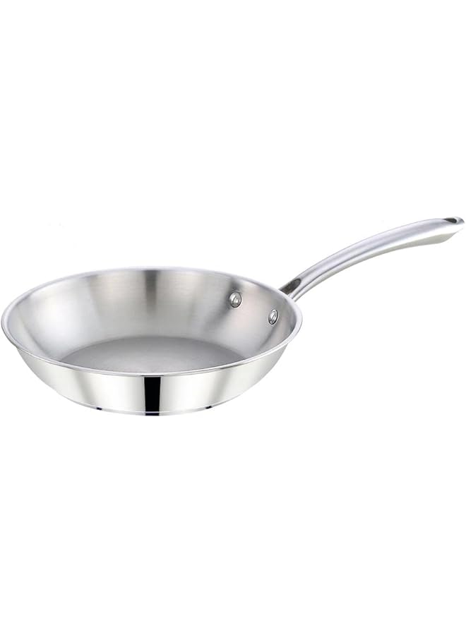 Bohara 118965 Stainless Steel Kitchen Utensils Indian Style Frying Pan 22 Cm Diameter - Image 1