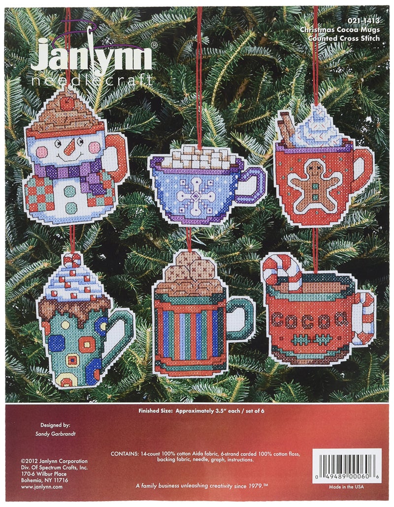 Janlynn Corp. Counted Cross Stitch Kit, Coca Mug Ornaments - Image 5
