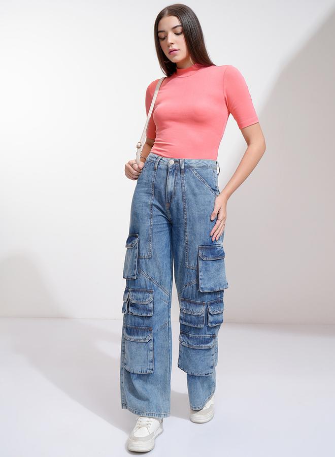 Tokyo Talkies Tokyo Talkies Solid High Neck Fitted Knit Top  - Image 2
