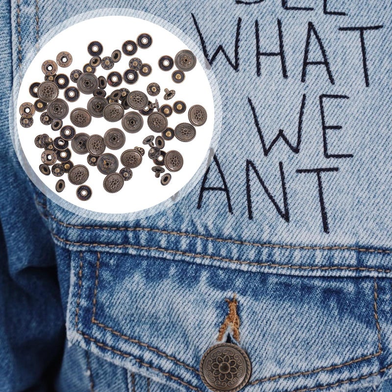 Cartoon Bronze Snap Fasteners 20pcs Zinc Alloy Snap Buttons with Base for DIY Purse Sewing Craft - Image 5