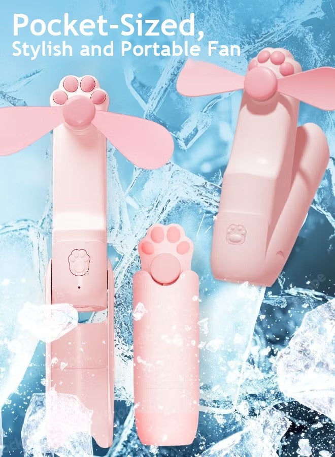Litus Portable-Handheld Mini Fan, USB Rechargeable 1500mAh, Cat Paw Shaped with Power Bank & Flashlight Functions, Ideal for Travel and Outdoor Activities - Image 1
