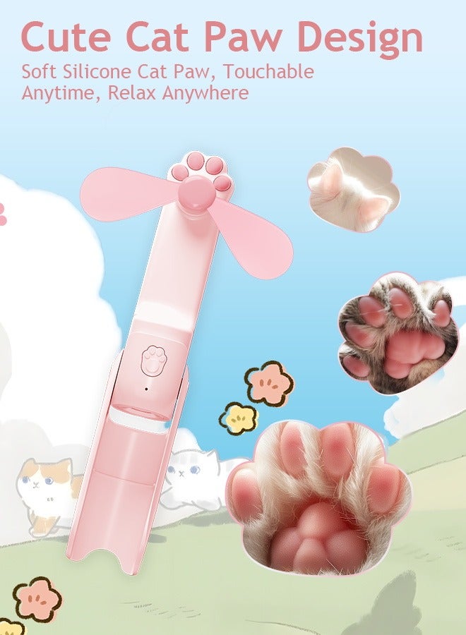 Litus Portable-Handheld Mini Fan, USB Rechargeable 1500mAh, Cat Paw Shaped with Power Bank & Flashlight Functions, Ideal for Travel and Outdoor Activities - Image 2
