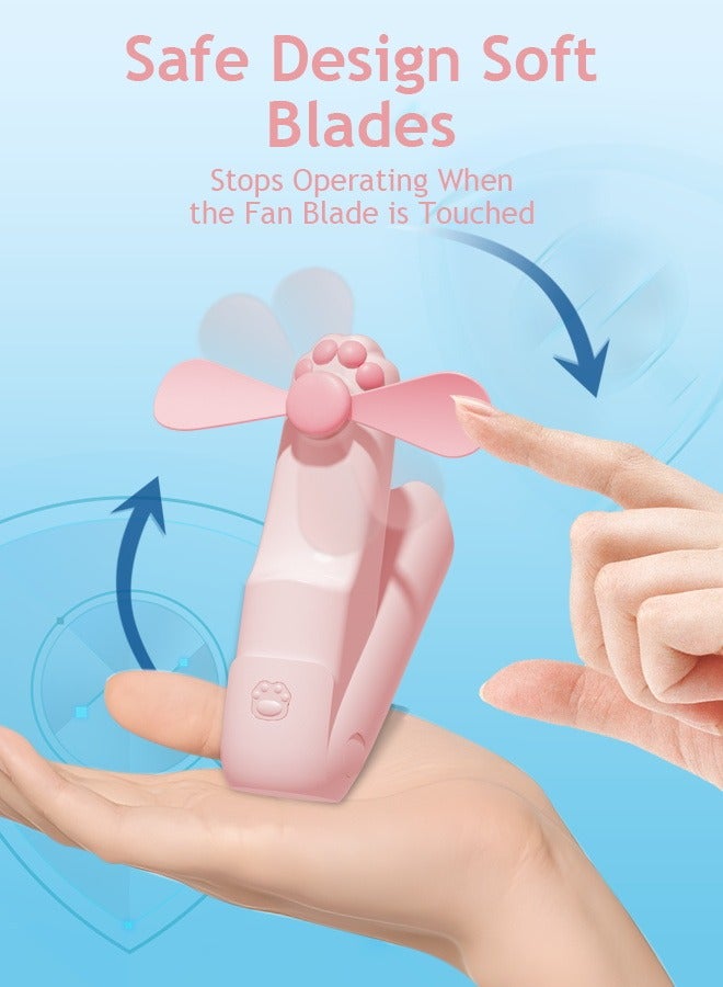 Litus Portable-Handheld Mini Fan, USB Rechargeable 1500mAh, Cat Paw Shaped with Power Bank & Flashlight Functions, Ideal for Travel and Outdoor Activities - Image 3