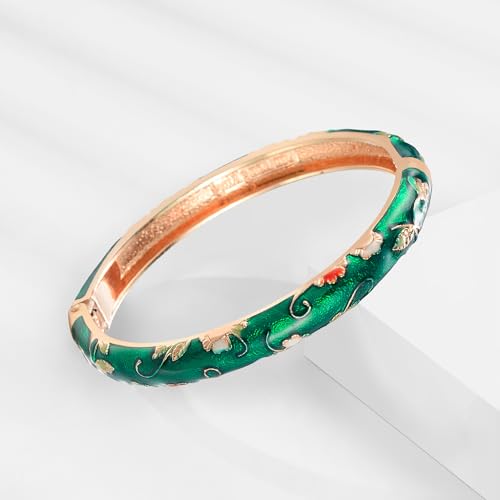 wynameleri Lastest Enamel Green Bangle Bracelet for Women in Gift Box - Image 4