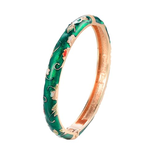 wynameleri Lastest Enamel Green Bangle Bracelet for Women in Gift Box - Image 1