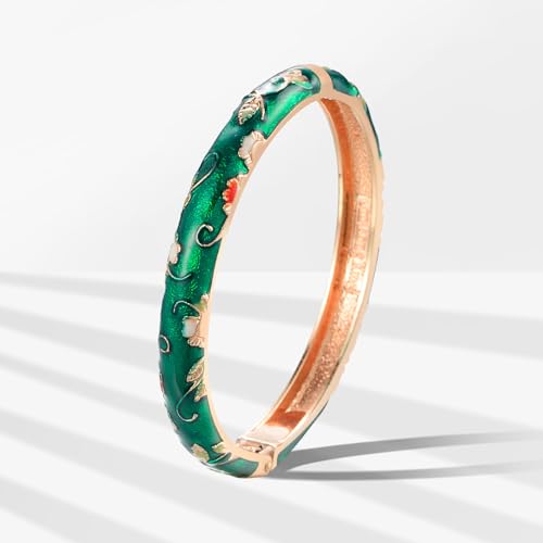 wynameleri Lastest Enamel Green Bangle Bracelet for Women in Gift Box - Image 2