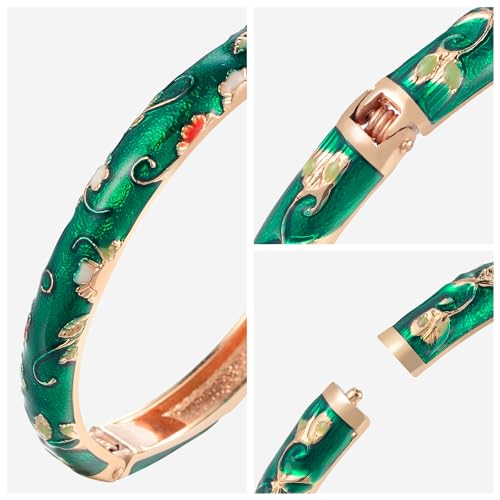 wynameleri Lastest Enamel Green Bangle Bracelet for Women in Gift Box - Image 5