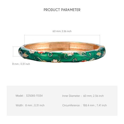 wynameleri Lastest Enamel Green Bangle Bracelet for Women in Gift Box - Image 3