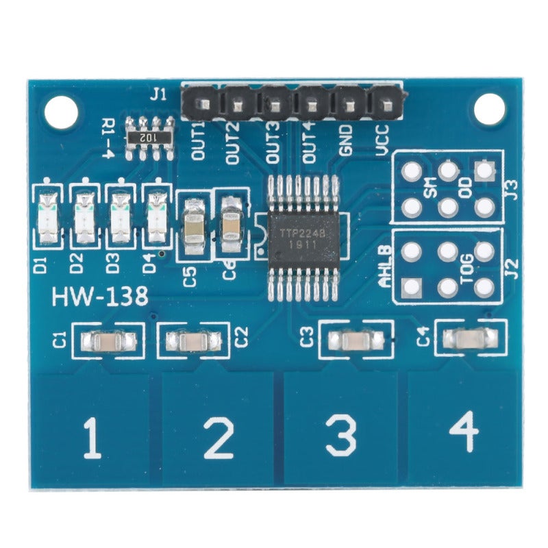 5Pcs Touch Switch Module TTP224 Capacitive 4 Channels Digital Sensor Electrical Equipment - Image 2