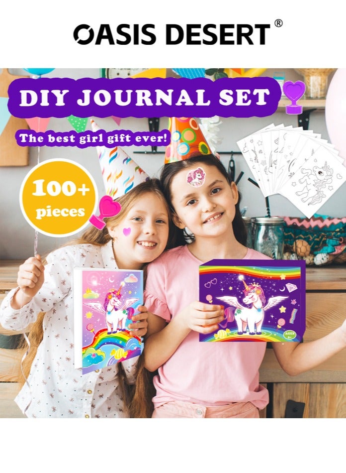 OASIS DESERT Unicorn Purple DIY Diary Set Handbook Girl Birthday Gift Scrapbook - Image 4