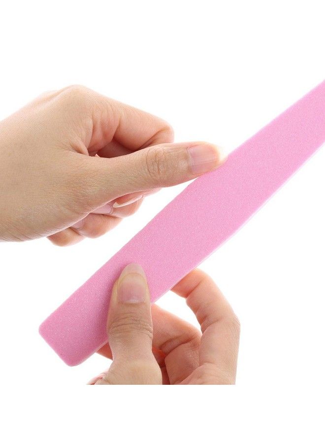 LoveBB 20Pcs Nail Buffers Block Files Sponge Washable Double Sided 100180 Sanding Buffing File For Acrylic Nails (Pink) - Image 5