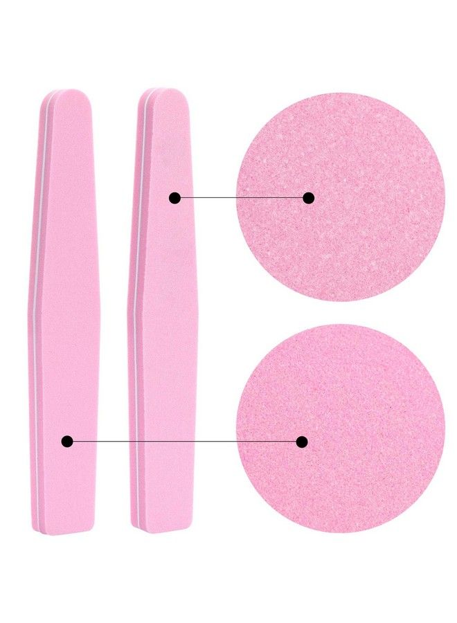 LoveBB 20Pcs Nail Buffers Block Files Sponge Washable Double Sided 100180 Sanding Buffing File For Acrylic Nails (Pink) - Image 4