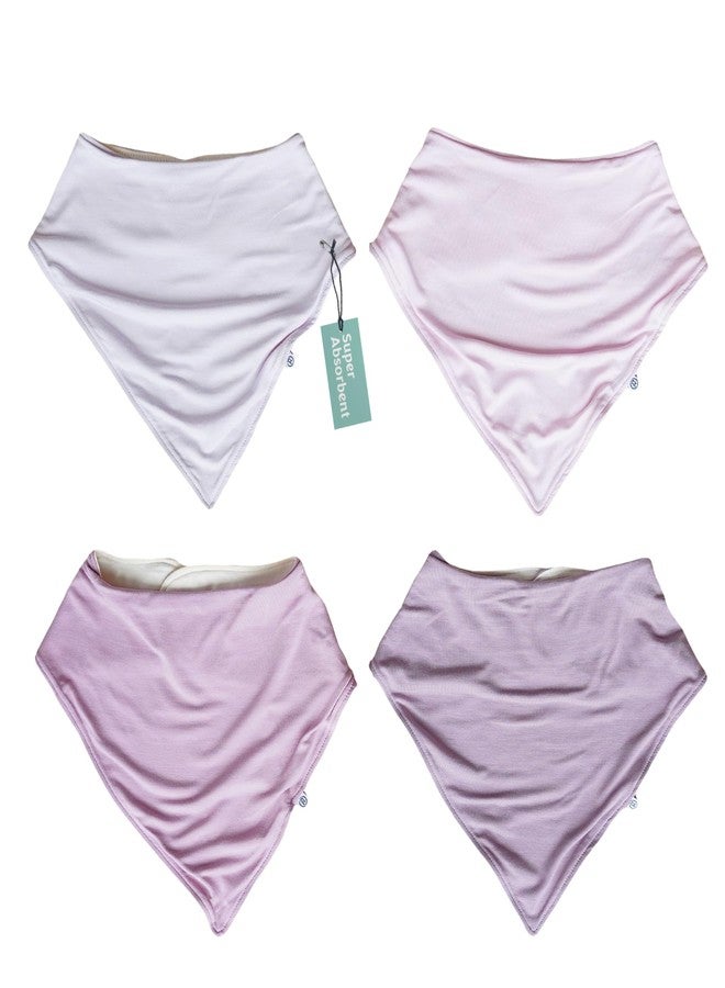 Caden Lane Bandana Bibs, Absorbent Baby Bib for Drooling, Feeding & Teething With Adjustable Double Snap Suitable for Newborns to Toddlers, Gender Neutral Gift for Baby Shower, 4 Pack, Purples - Image 1