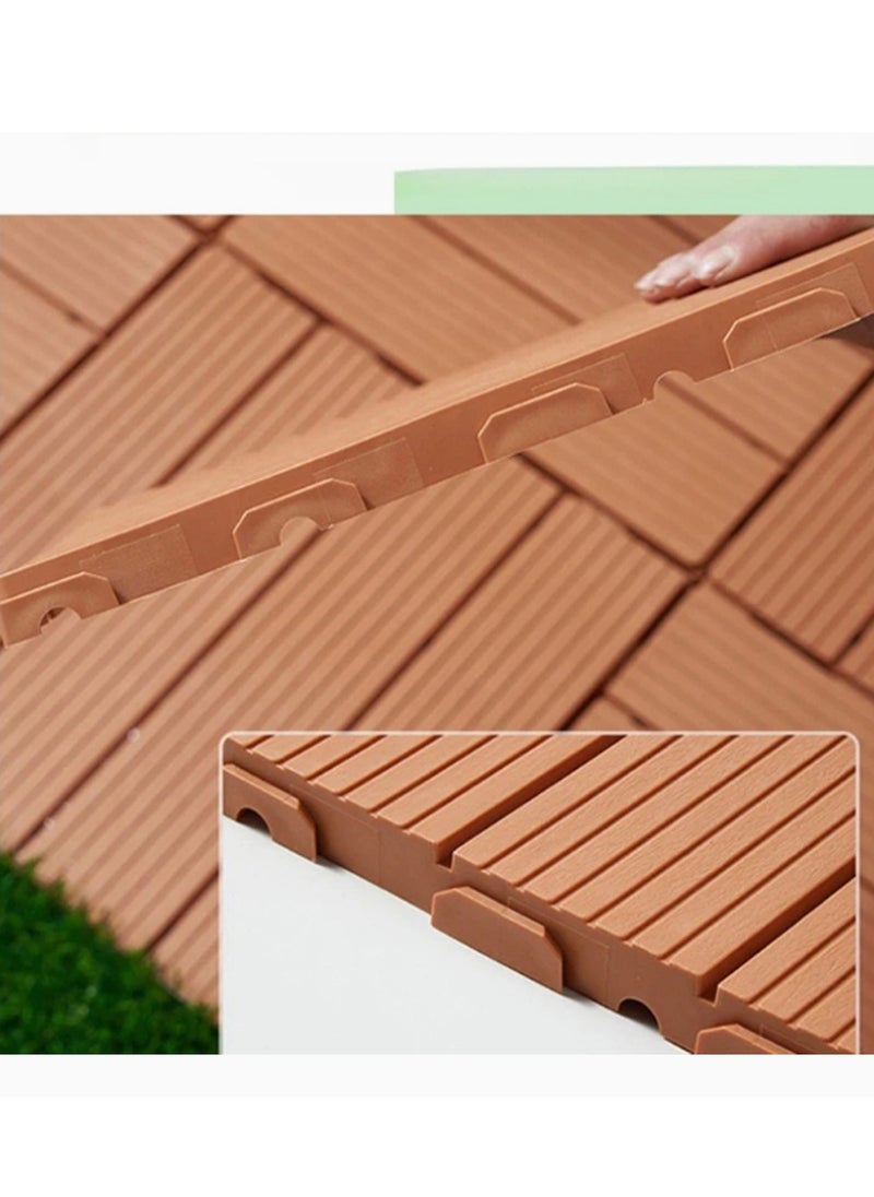LINGWEI 10PCS Plastic Tiles Interlocking Floor Tiles Interlocking Deck Beige 30x30x2cm  - Image 4