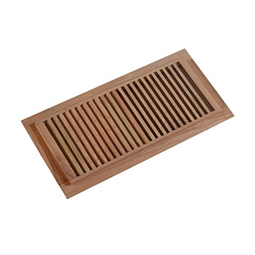 WELLAND 6 Inch x 14 Inch Red Oak Hardwood Vent Floor Register Self Rimming Unfinished - Image 2