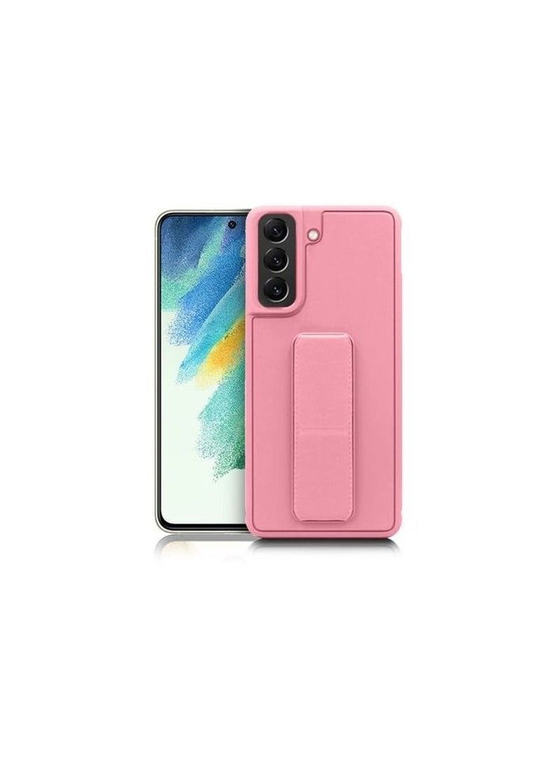 S-TOP Protective Case With Magnetic Cover And Wristband For Carrying Compatible With Samsung Galaxy Mobile S21 FE Pink Color - Image 1