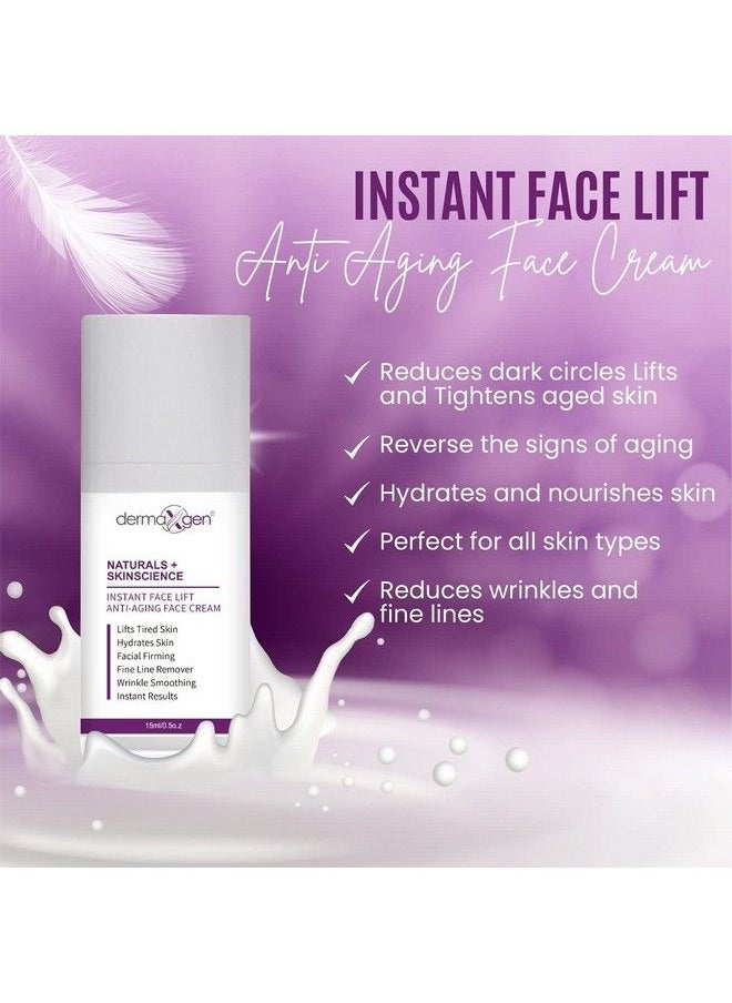 dermaxgen - Instant Face Lift Cream For Anti Aging Tightening Lifting & Firming Cream For Neck Lift & Firming Chest & Loose Sagging Skin Puffiness Fine Lines Wrinkles & Crow’S Feet (0.5 Oz/15Ml) - Image 1