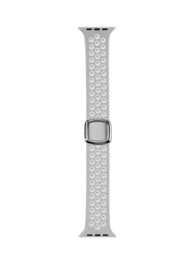 BGM Replacement Strap Watchband For Apple Watch Series 6/SE/5/4/3/2/1  42 - 44mm Grey/White - Image 2