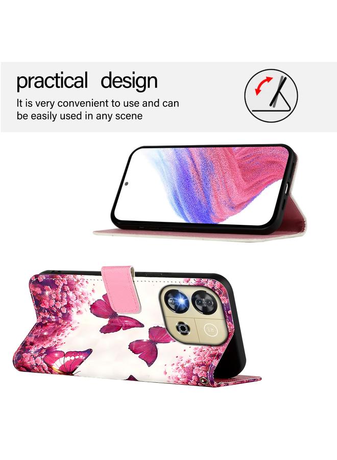 erorex Case For Oukitel C57s 3D Painting Horizontal Flip Leather Phone Case - Image 3