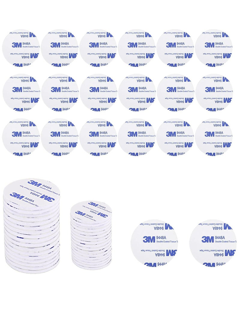 GUDOO 100 Pieces Double Sided Foam Tape Super Sticky Double Sided Tape Diameter 30 mm Strong Pad Heavy Duty Mounting Adhesive Round White  - Image 1