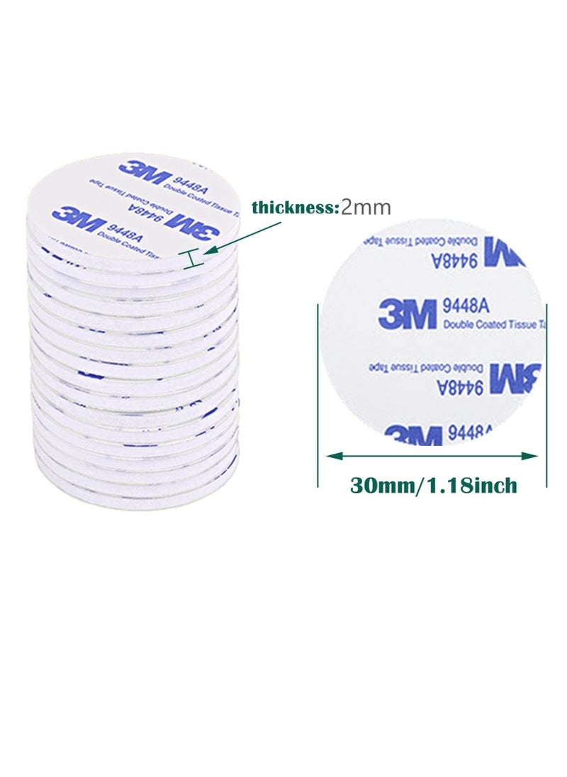 GUDOO 100 Pieces Double Sided Foam Tape Super Sticky Double Sided Tape Diameter 30 mm Strong Pad Heavy Duty Mounting Adhesive Round White  - Image 2
