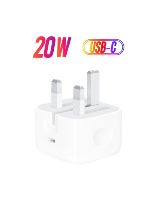 20W USB-C 3-Pin Power Adapter White