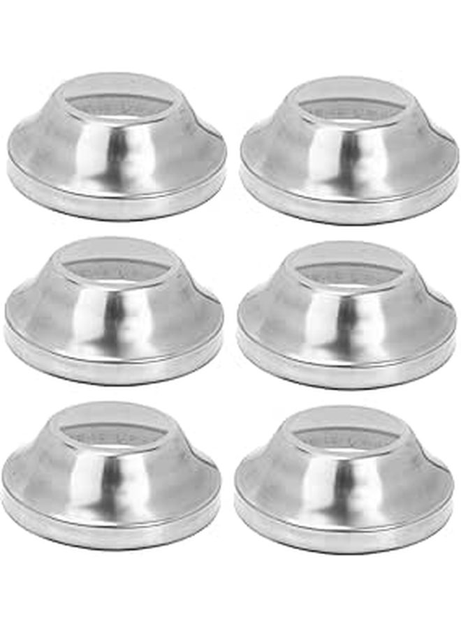 6Pcs Stainless Steel Railing Post Base Covers Smooth Polished Finish for Decks and Stairs - Image 1
