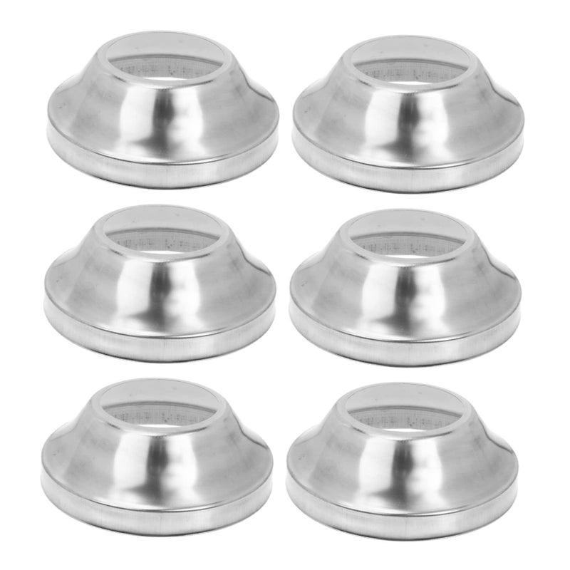 6Pcs Stainless Steel Railing Post Base Covers Smooth Polished Finish for Decks and Stairs - Image 2