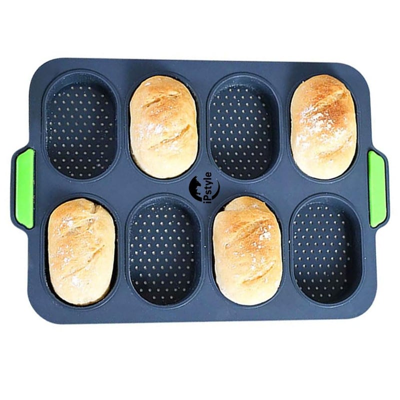 iPstyle Silicone Baguette Pan Nonstick BPA Free Grey 12 x 25 x 25 in