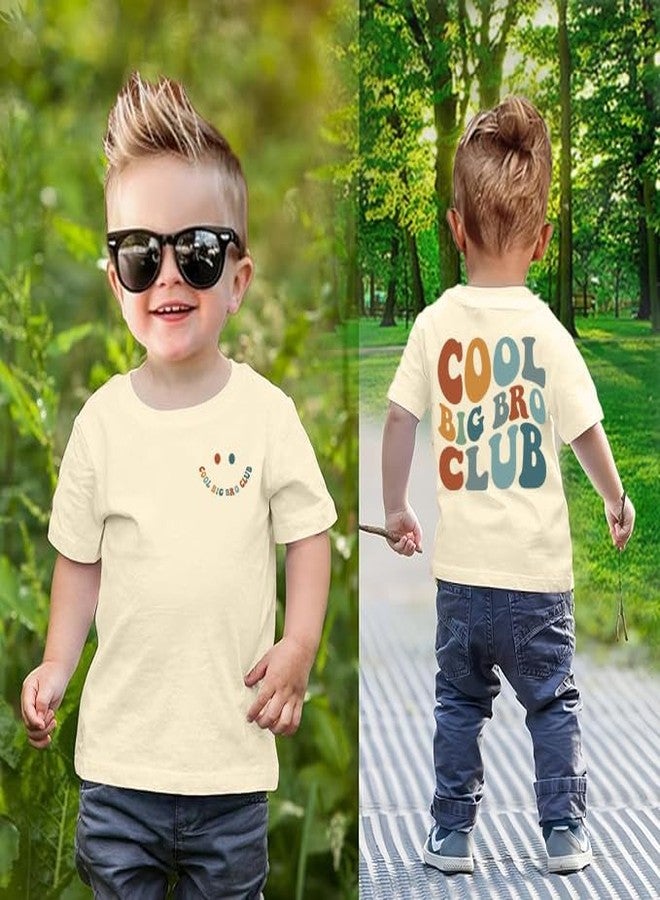CAZYCHILD Big Bro Shirt for Toddler Boys Promoted to Bigger Brother Announcement T-Shirt Cool Big Bro Club Tee Baby Brother Gifts Apricot - Image 4