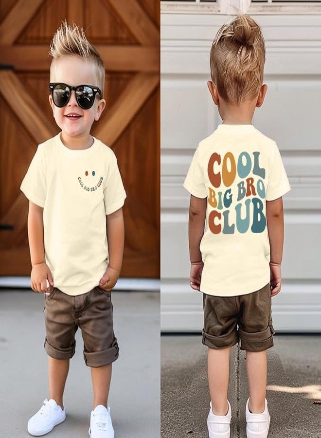 CAZYCHILD Big Bro Shirt for Toddler Boys Promoted to Bigger Brother Announcement T-Shirt Cool Big Bro Club Tee Baby Brother Gifts Apricot - Image 2