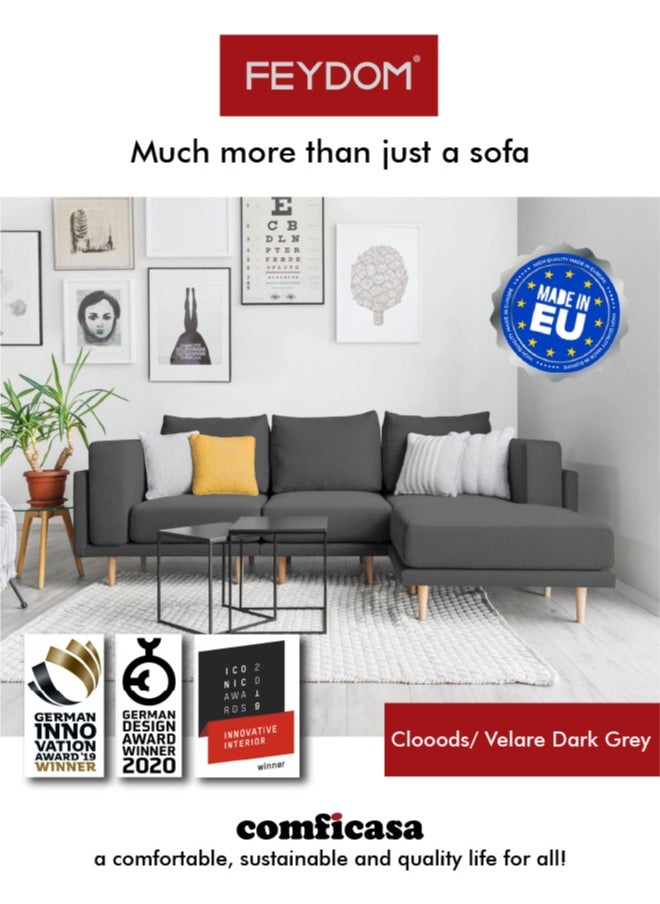 FEYDOM CLOOODS: The Stylish & Versatile Modular Sofa Bed - Dark Grey Velare 