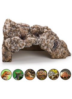 TOPZEA TOPZEA Reptile Hide Cave, Large Resin Bearded Dragon Hideout Caves Rock Snake Turtle Hides, Terrarium Habitat Decor Landscape Ornament for Gecko Lizard Hermit Crab, Amphibian Tank Accessories  - Image 3
