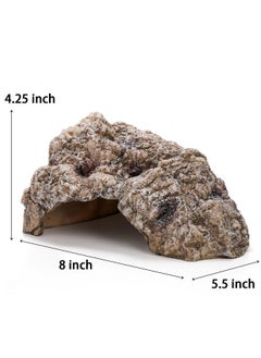 TOPZEA TOPZEA Reptile Hide Cave, Large Resin Bearded Dragon Hideout Caves Rock Snake Turtle Hides, Terrarium Habitat Decor Landscape Ornament for Gecko Lizard Hermit Crab, Amphibian Tank Accessories  - Image 2