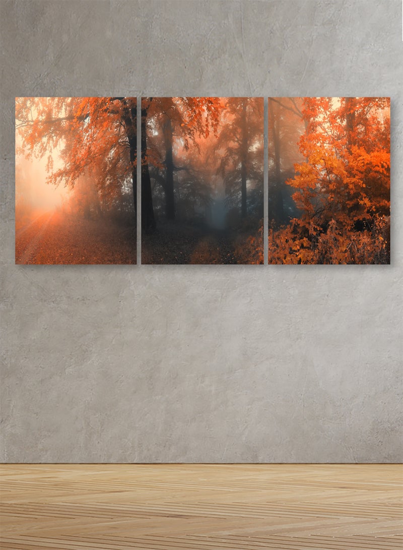 Marktna Set Of 3 Framed Canvas Wall Arts Stretched Over Wooden Frame with a Nature Design - Image 1