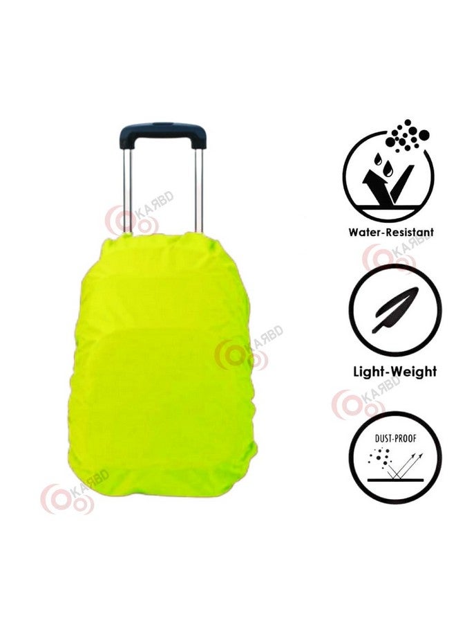 KARBD Rain and Dust Cover with Pouch for 20L-30L-40L Backpacks Luggage School Laptop Bags Hiking Camping Traveling PU Coated Waterproof Nylon Cover with Grip Buckle Elastic Closure (Neon Green) - Image 3