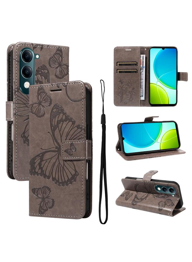 erorex Case For vivo Y29S 5G / Y04 3D Butterfly Embossed Pattern Flip Leather Phone Case - Image 1