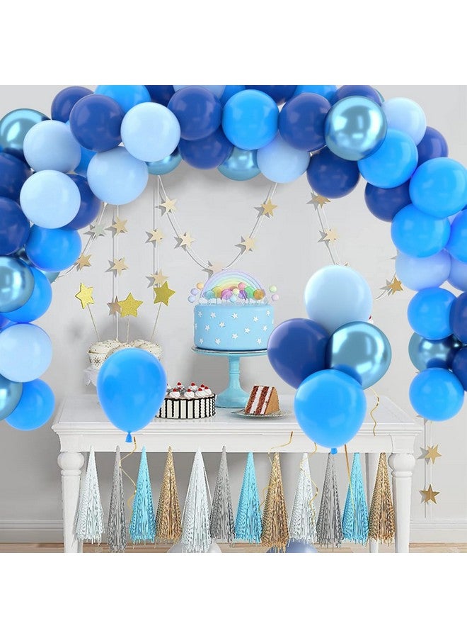باتيمات مجموعة بالونات زرقاء، 50 قطعة 12 بوصة من البالونات اللاتكس المعدنية باللون الأزرق الداكن والأزرق الفاتح والأزرق الفاتح لتزيين حفلات أعياد الميلاد وحفلات استقبال المولود وحفلات الزفاف - Image 5