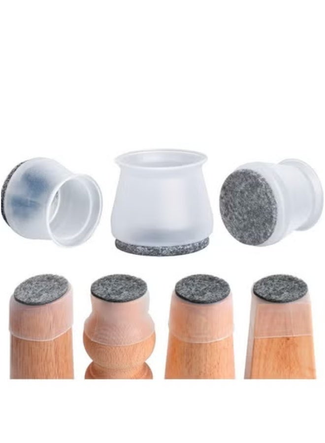 20 PCS Chair Leg Floor Silicone Protective Cover Set Transparent Reduces Noise - Image 2