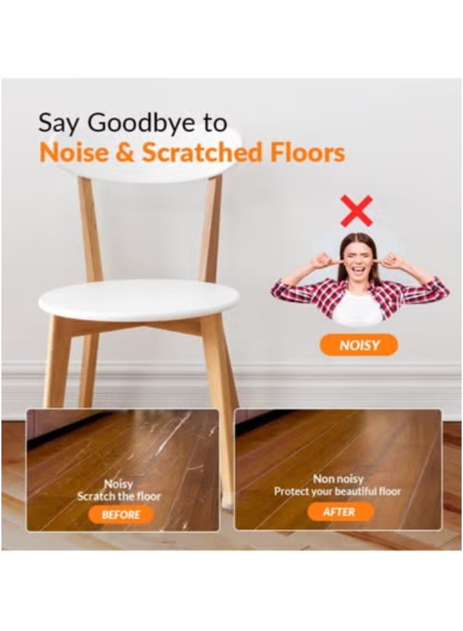 20 PCS Chair Leg Floor Silicone Protective Cover Set Transparent Reduces Noise - Image 4