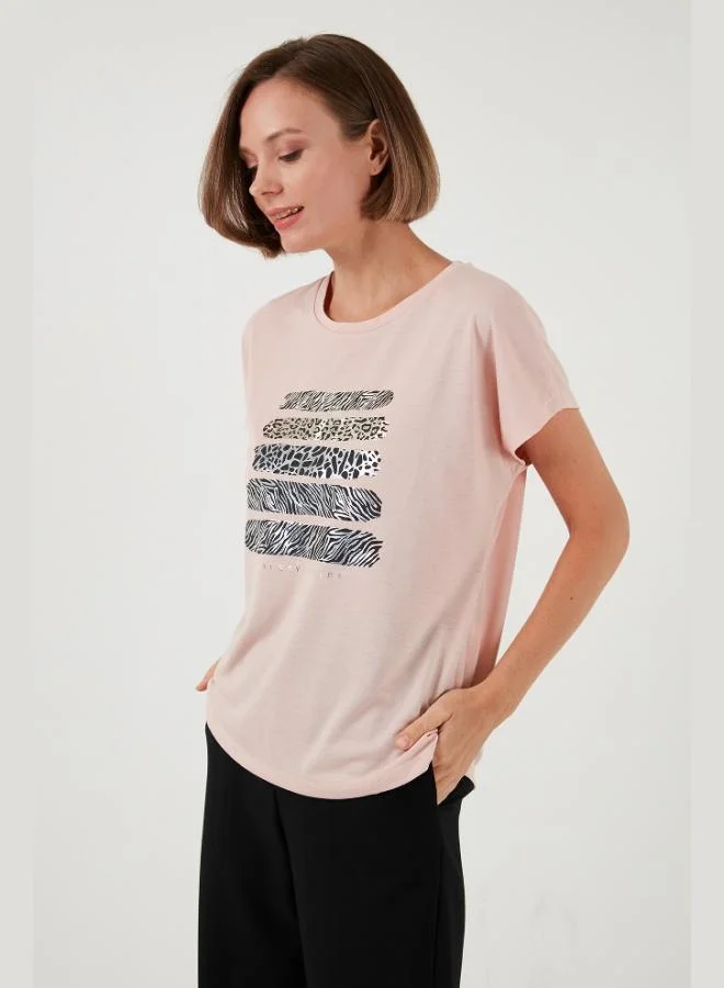 Lela Lela Printed Crew Neck Regular Fit T-Shirt Women's T-Shirt 6671003